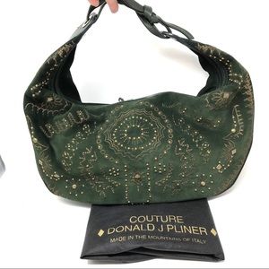DONALD J. PLINER suede green hobo, made in Italy, NWOT